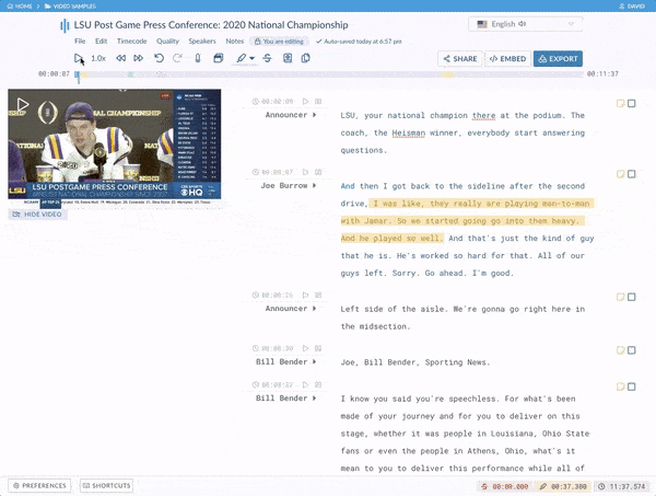 Sonix Automated Transcription. Example screenshot: Stanford professor Mark Lemley talks about the Supreme Court's ruling in Alice Corp vs. CLS Bank International