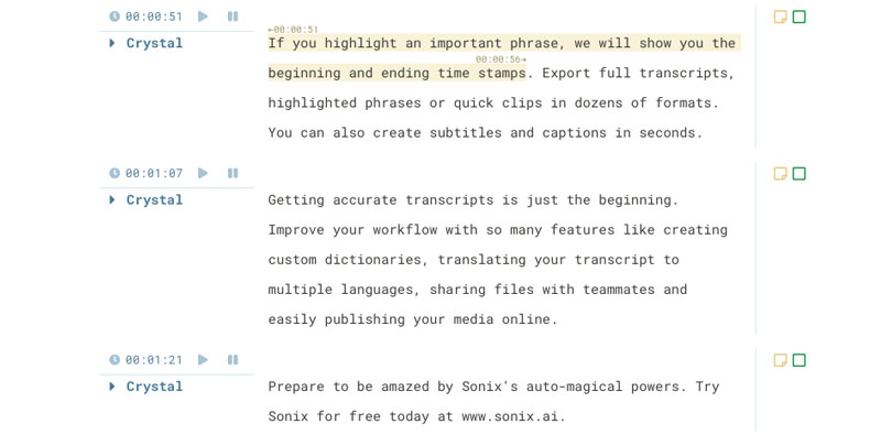 Timestamps for every word in your transcript