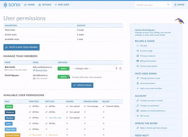 Многопользовательский доступ и совместная работа в Sonix