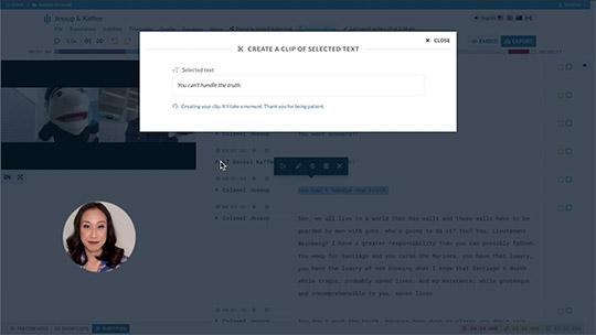 How to create clips from your Sonix transcript