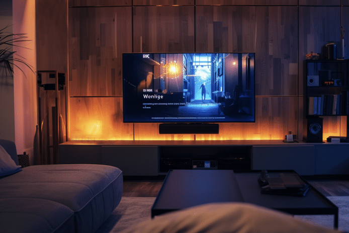 带字幕菜单的流媒体网站上的电视