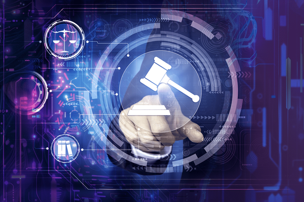 futuristic gavel being lowered