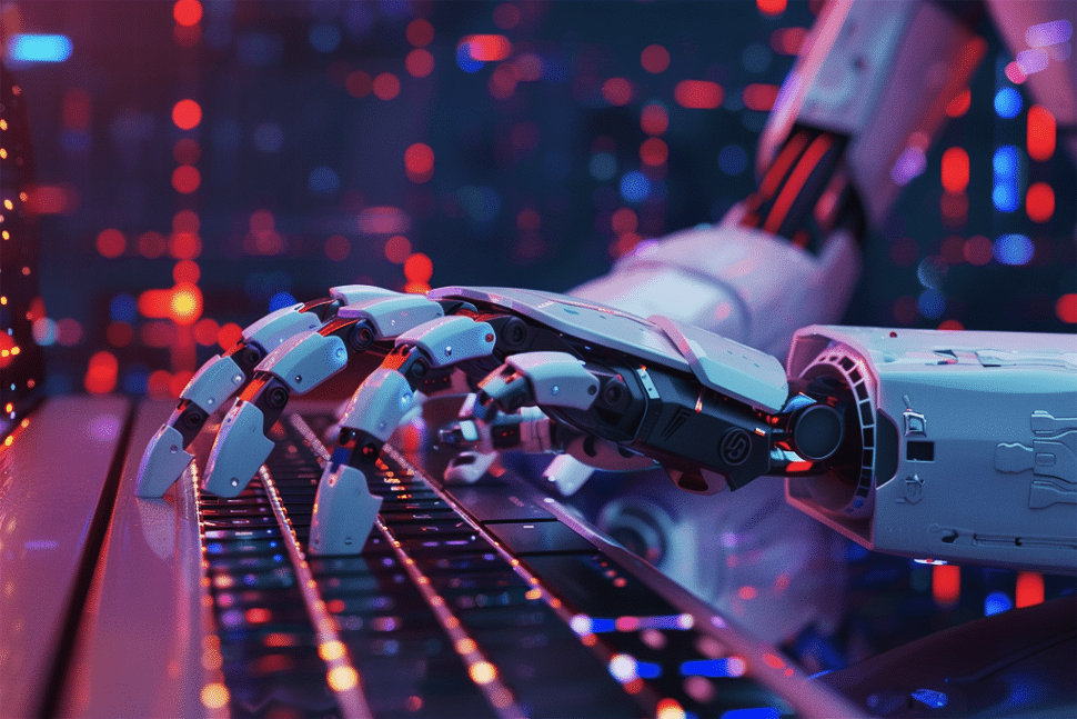 机械手在键盘上书写