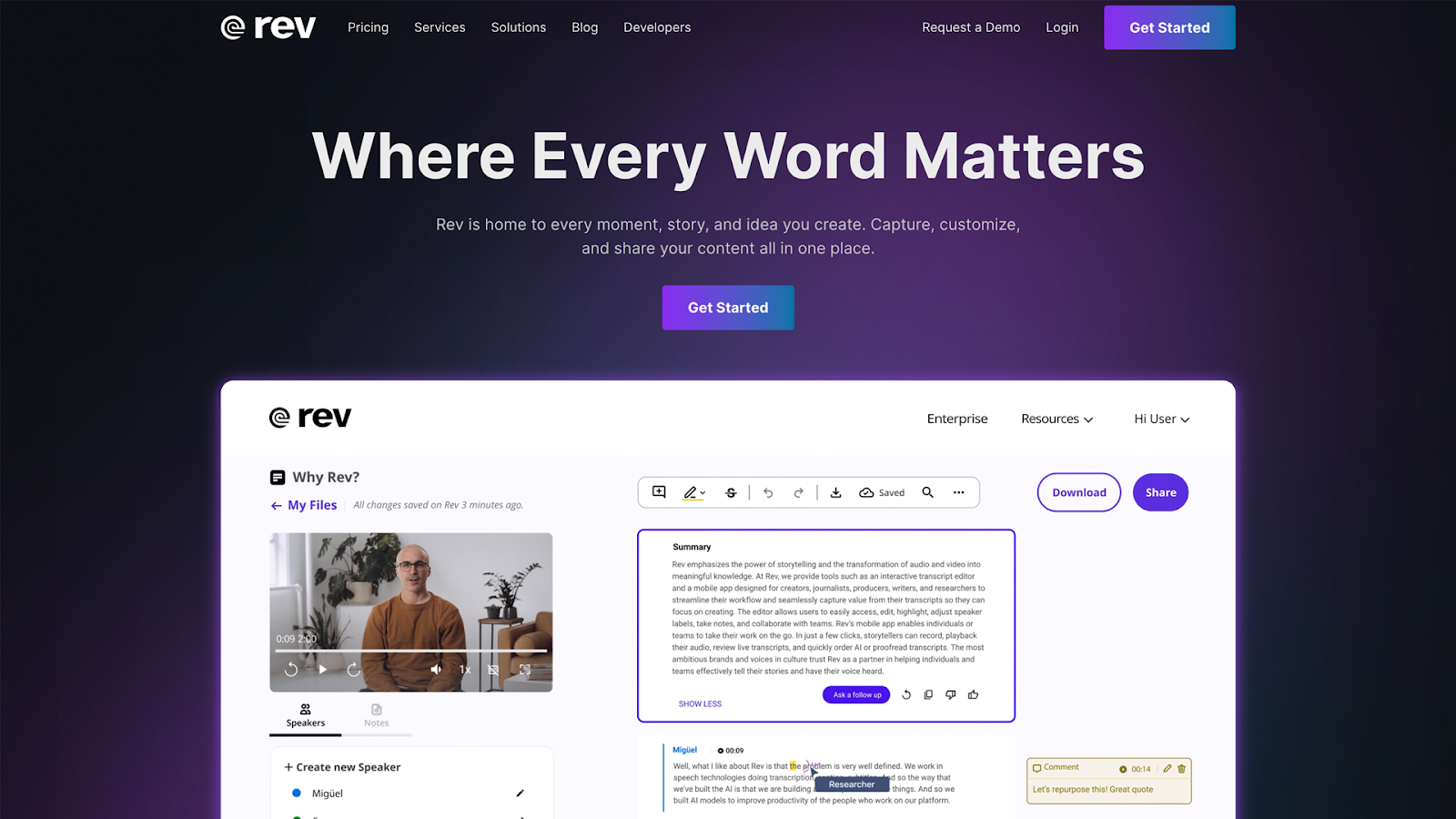 rev homepage