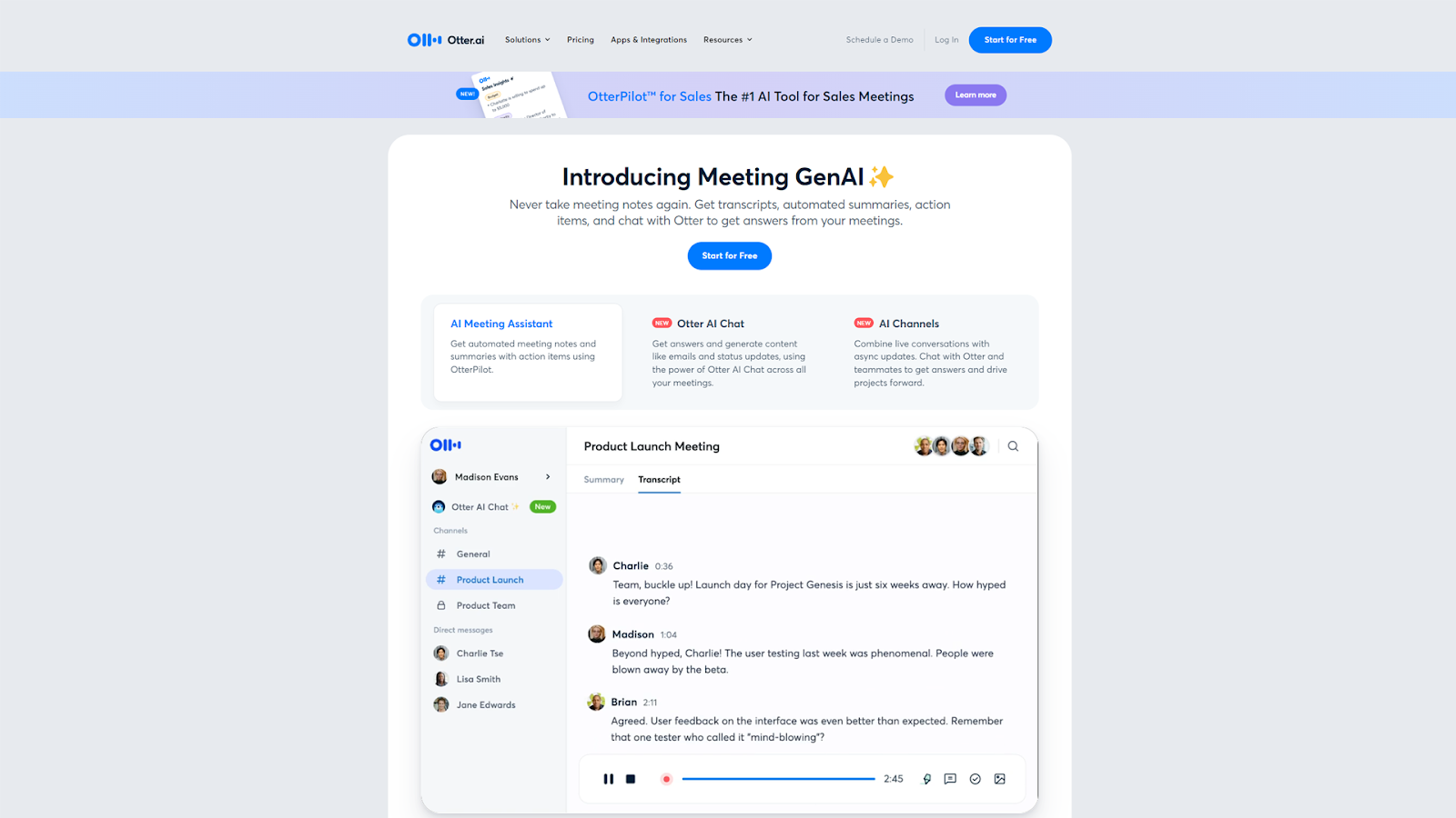otter ai homepage