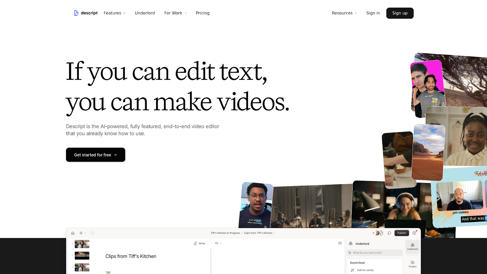 descript homepage