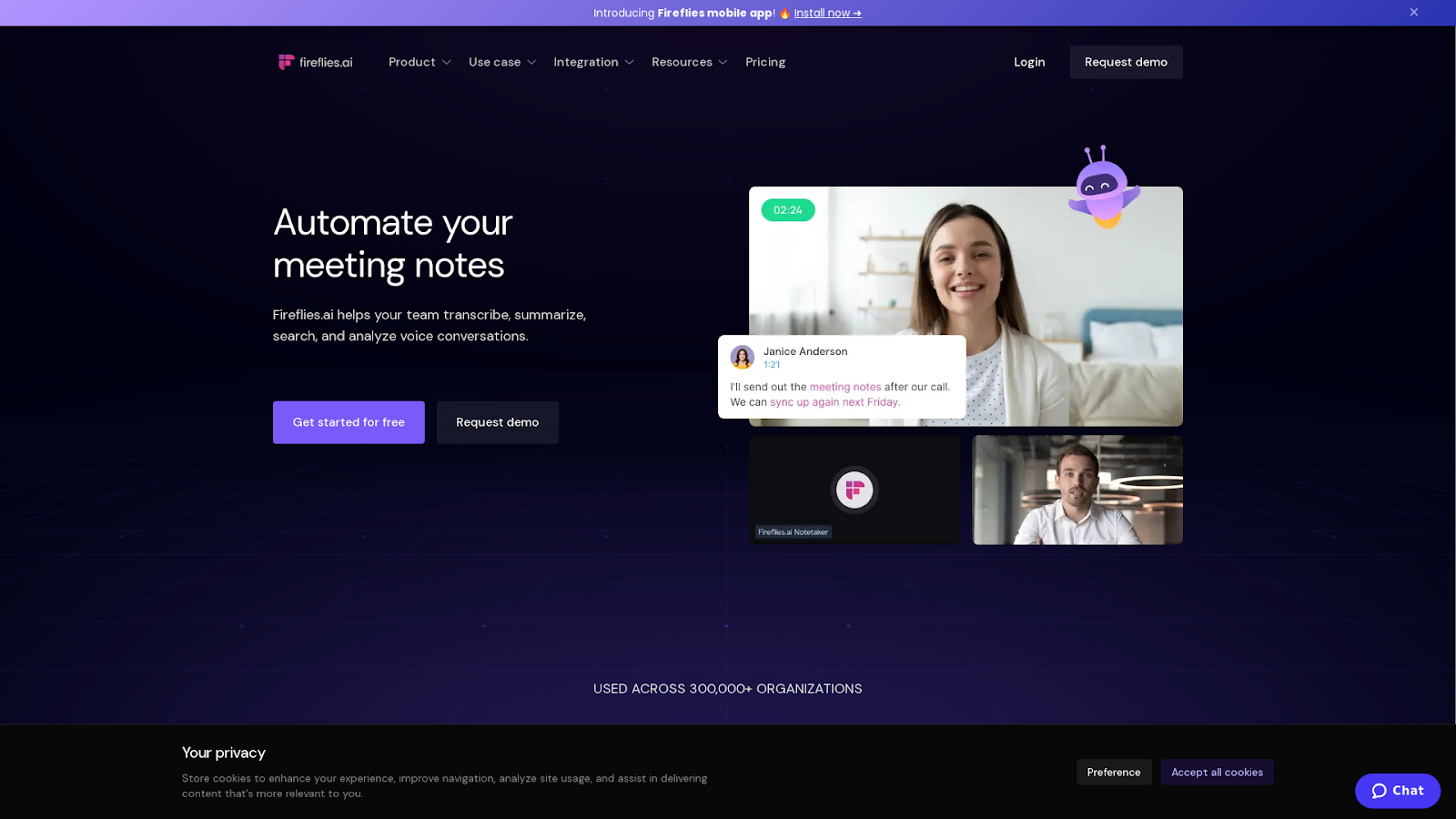 fireflies.ai homepage