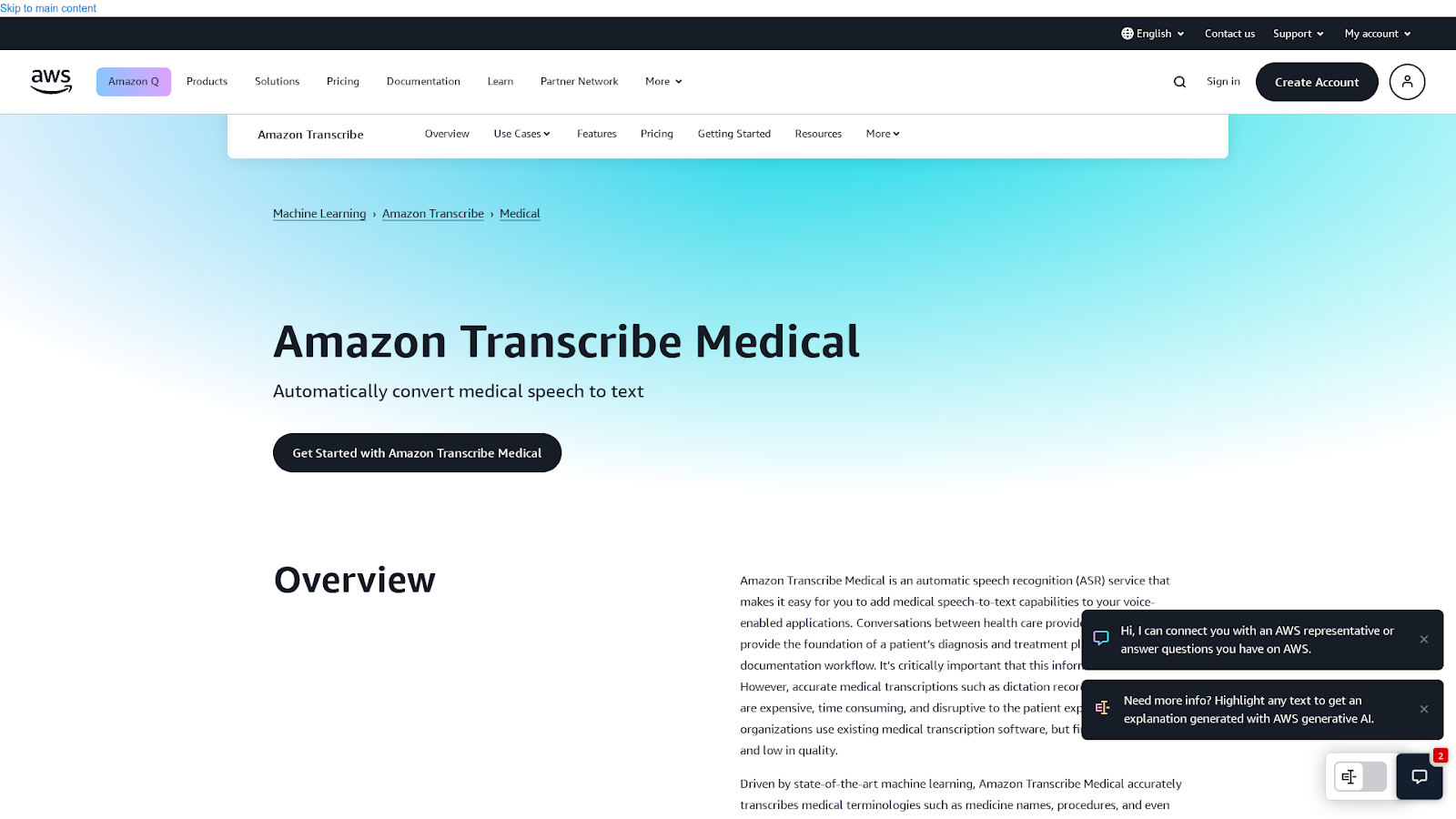 amazon transcribe medical