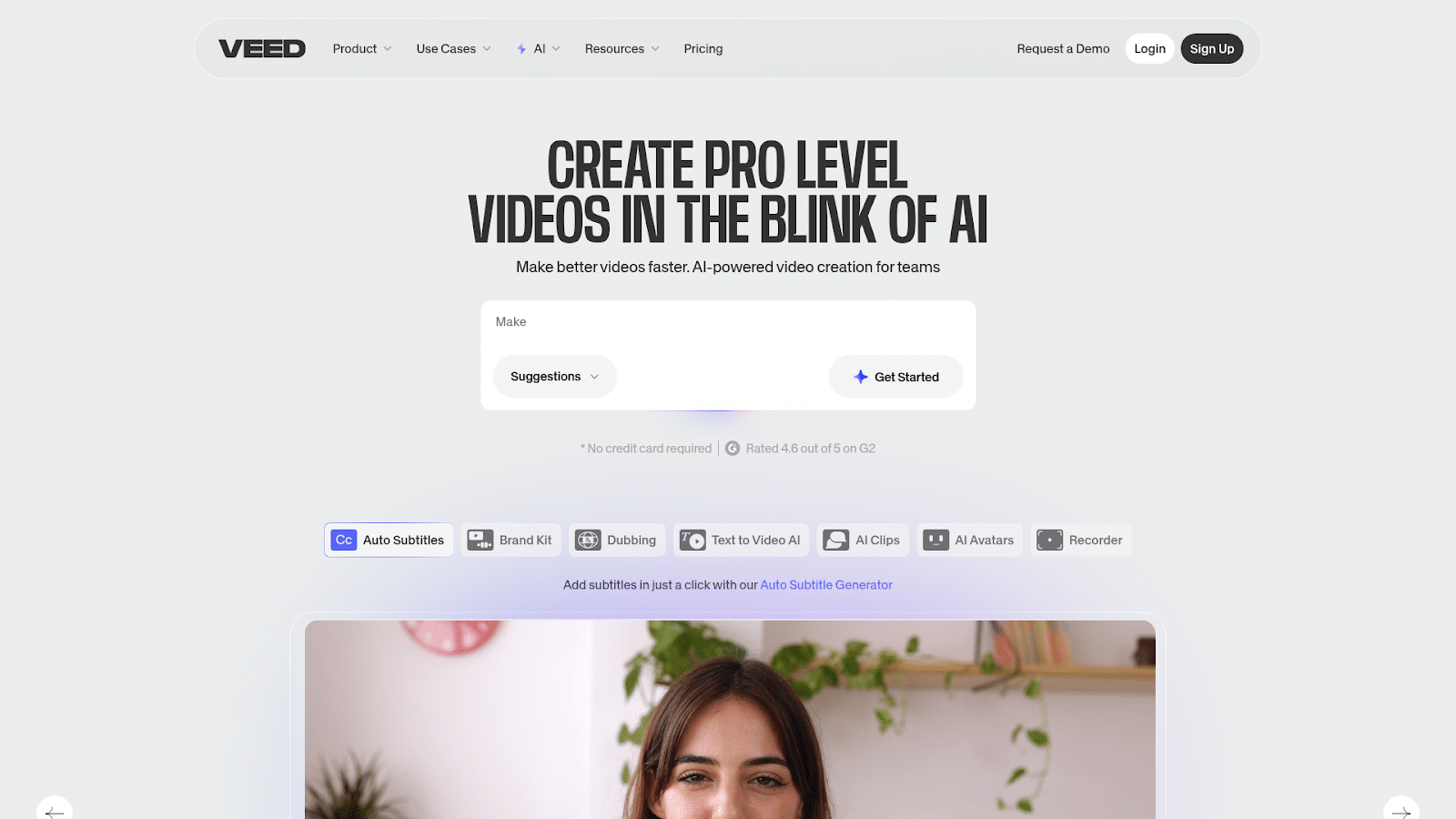 veed homepage
