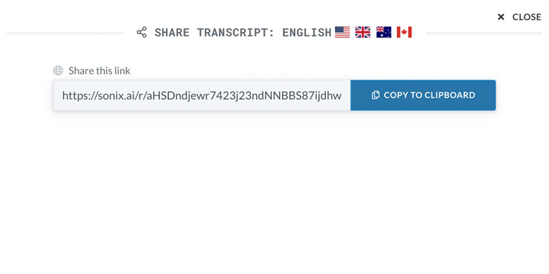 Share transcripts with read-only access