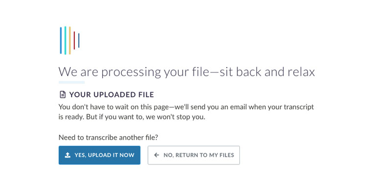 O Sonix usará seus algoritmos avançados de transcrição para converter seu arquivo English VOB em texto