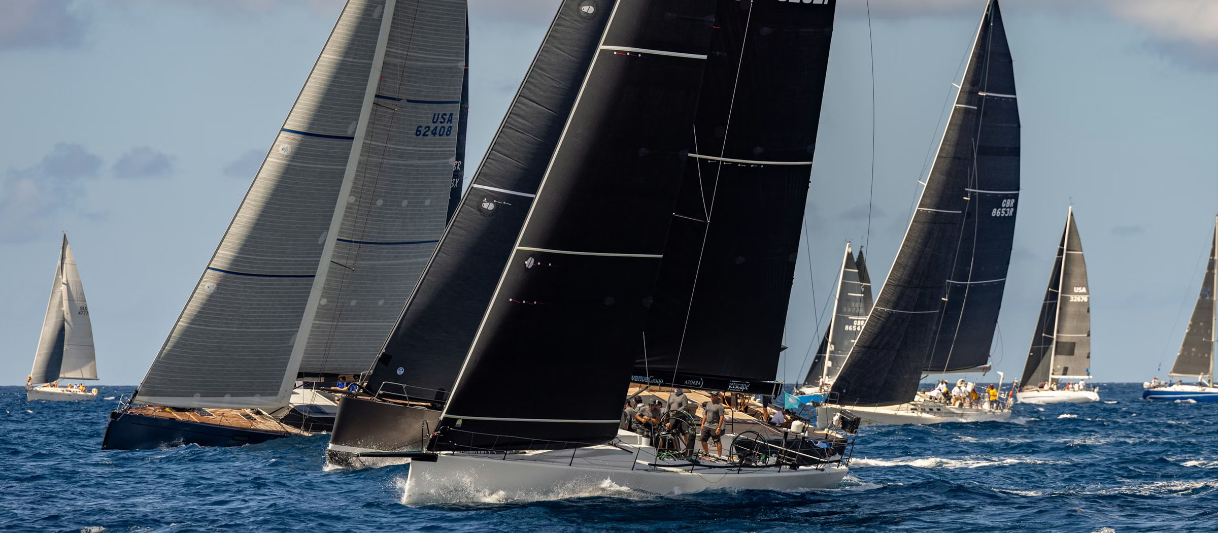 Dreamsports.tv production coverage of a large yacht race at sea