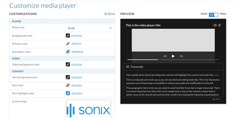 Customize your media player appearance